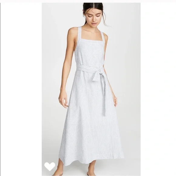 AYR Blue and White Striped Midi Dress - Picture 2 of 8